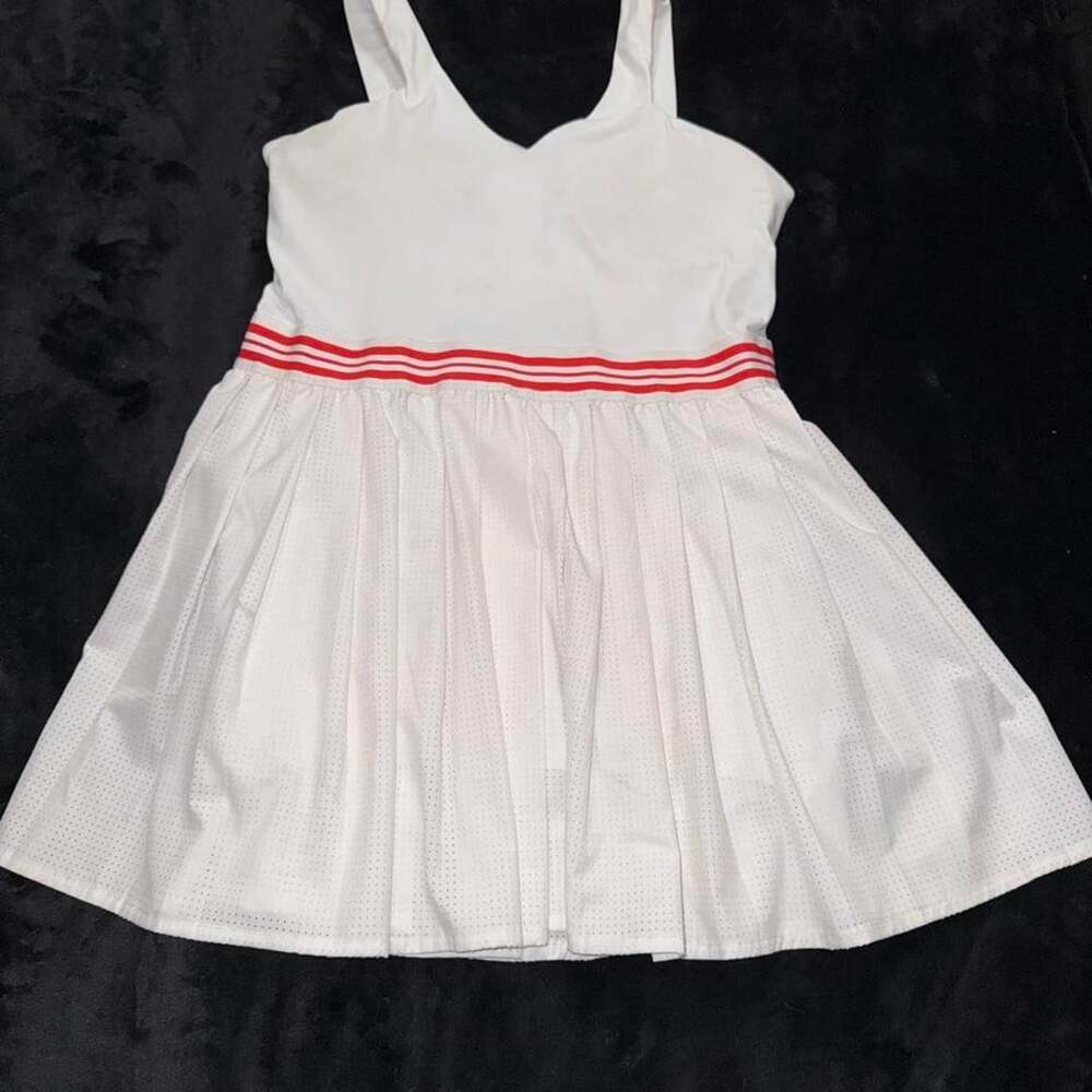 AVIA White Tennis Dress with Red Stripes Size M